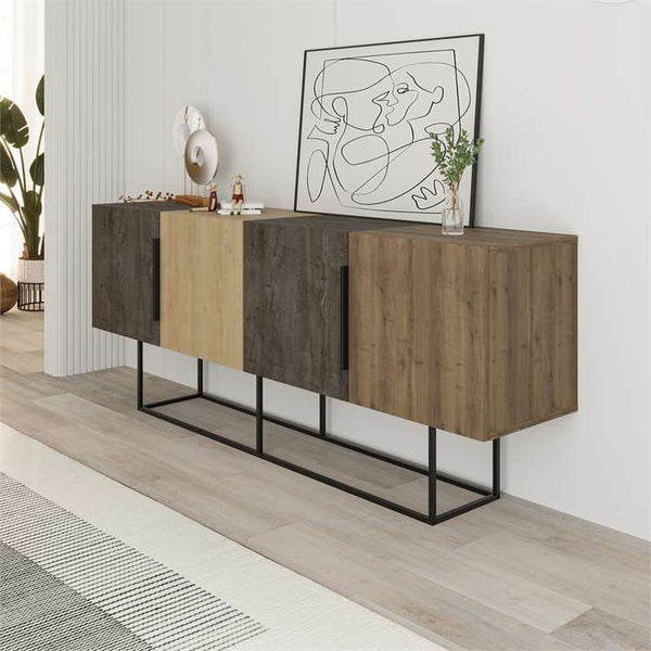TONTINI Console – Multicolor Oak Finish - Karrari