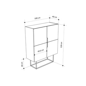 TONTINI 4-Door Cabinet – Light Mocha - Karrari