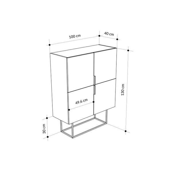 TONTINI 4-Door Cabinet – Light Mocha - Karrari