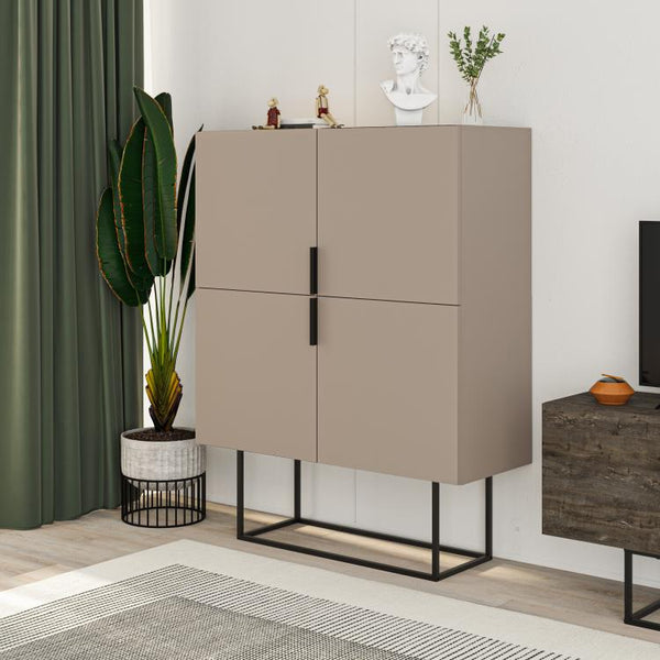 TONTINI 4-Door Cabinet – Light Mocha - Karrari