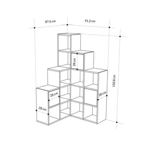 PALEO Corner Bookcase - Space-Saving Storage Shelf - Karrari