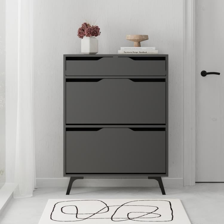 ASTA Shoe Cabinet – Anthracite Finish - Karrari