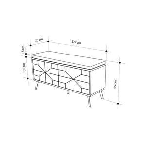 White Geometric Shoe Storage Bench - Karrari