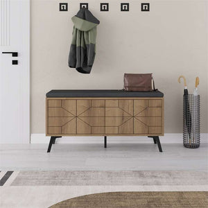 Wood & Metal Shoe Storage Bench - Karrari
