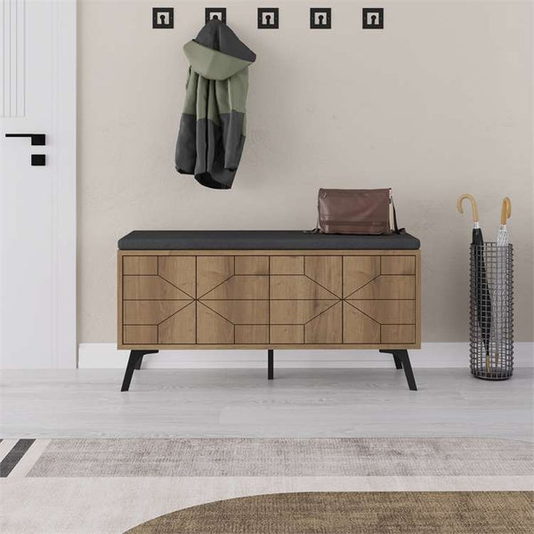 Wood & Metal Shoe Storage Bench - Karrari