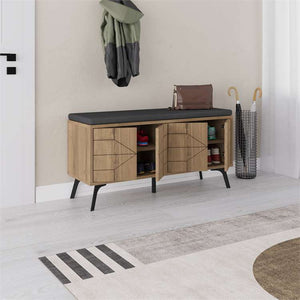 Wood & Metal Shoe Storage Bench - Karrari