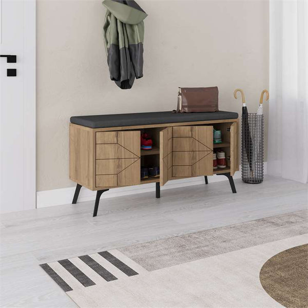 Wood & Metal Shoe Storage Bench - Karrari