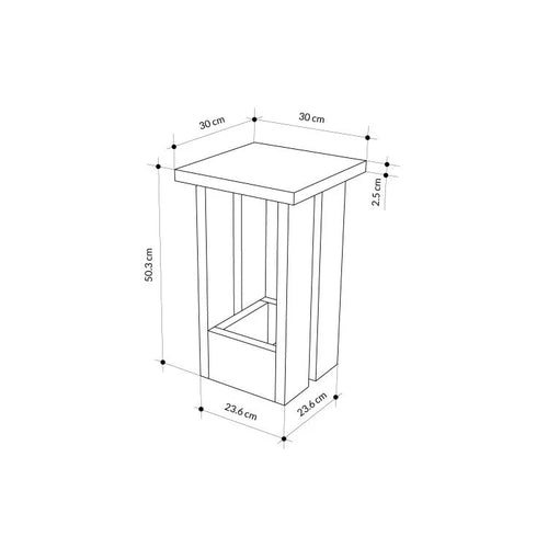 TASOS Side Table with Open Storage