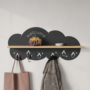 Cloud Wall Shelf with Hooks & Chalkboard Organizer - Karrari