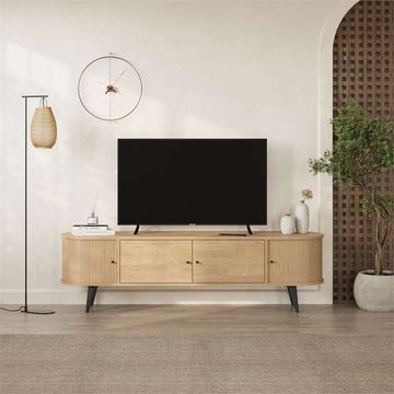 Modern TV Unit, Wood and Metal, Oak