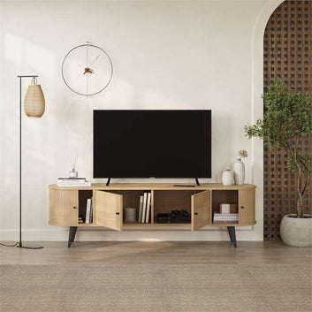 Modern TV Unit, Wood and Metal, Oak