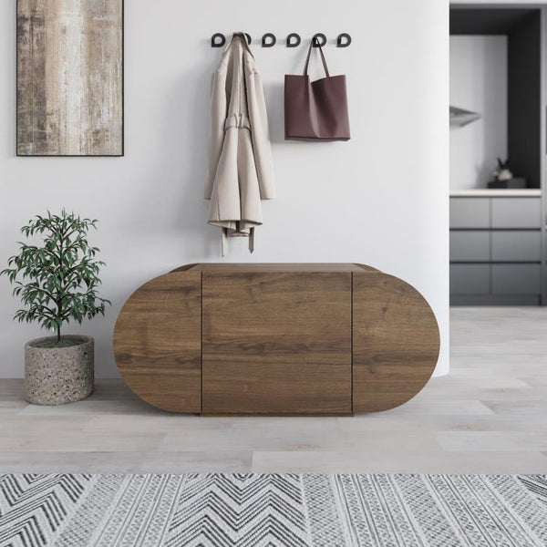POZY Wooden Shoe Bench with 3-Door Storage - Karrari