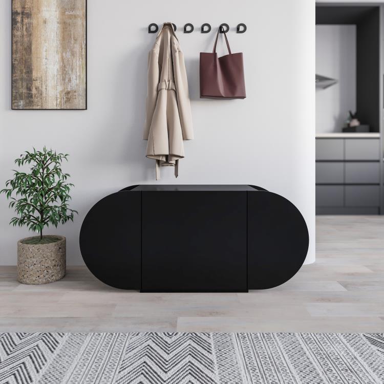 POZY Black Shoe Bench - Hidden Storage - Karrari