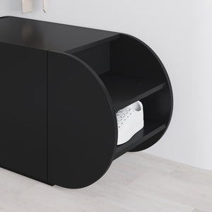 POZY Black Shoe Bench - Hidden Storage - Karrari