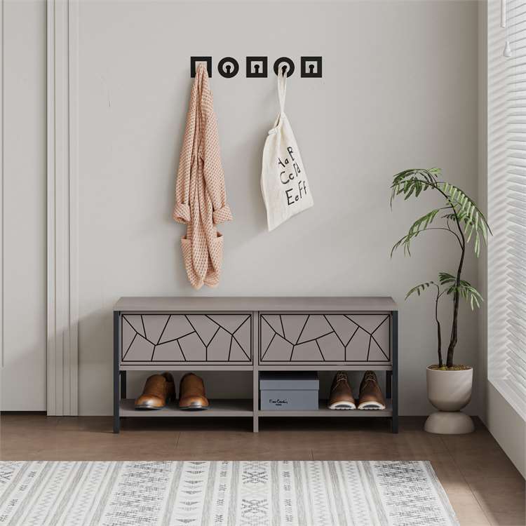 Inola Shoe Cabinet – Wood & Metal - Karrari