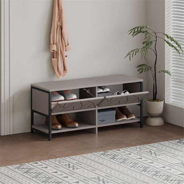 Inola Shoe Cabinet – Wood & Metal - Karrari