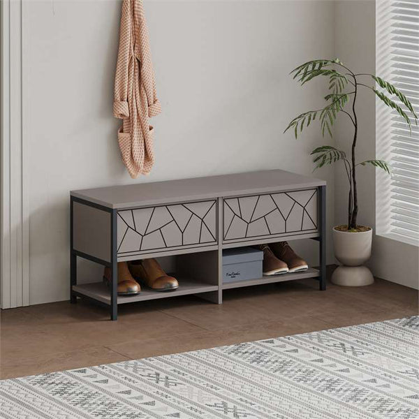 Inola Shoe Cabinet – Wood & Metal - Karrari