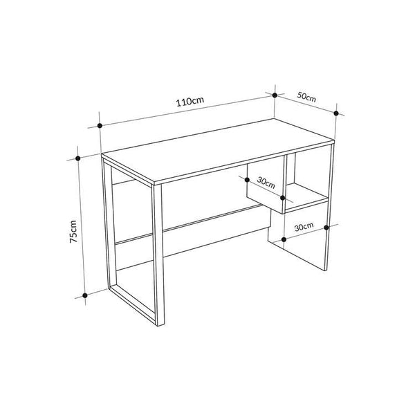 MODEL Desk with Open Storage Shelf - Karrari