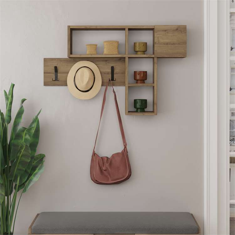 Wall Organizer with Shelves & Hooks - Karrari