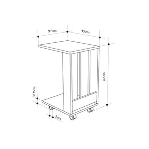C-Shaped Side Table with Wheels - Karrari