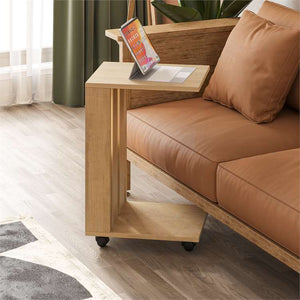 C-Shaped Side Table with Wheels - Karrari