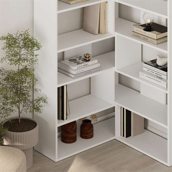 Molly Bookcase, Corner, White, Wood