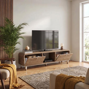 DORO Tv Unit with 2 Drop-Down Doors & Open Shelf