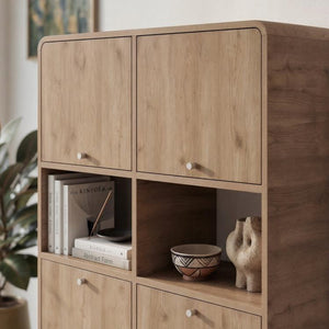 DORO Storage Cabinet with 4 Doors & Open Shelves