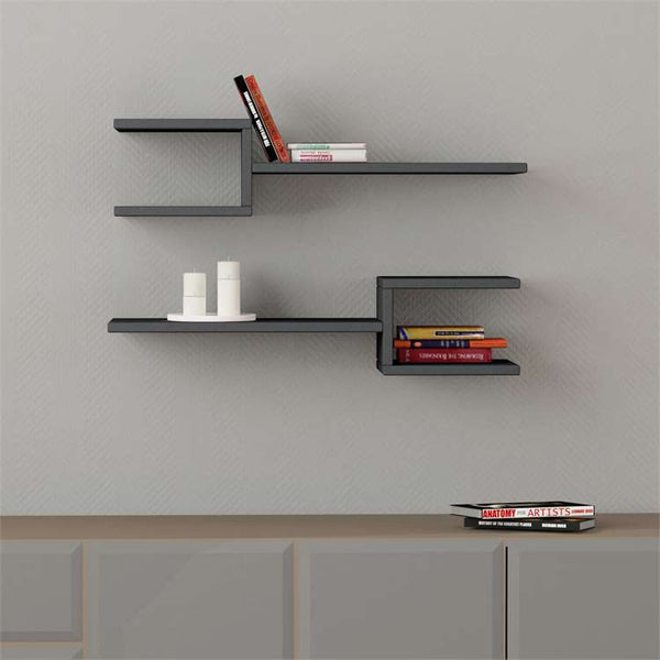 Geometric Floating Wall Shelves - Set of 2 - Karrari