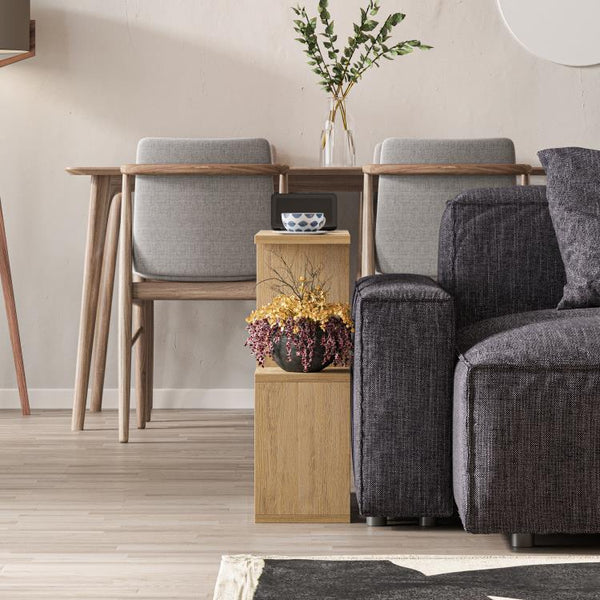 Modern S-Shaped Coffee Table – Oak Finish - Karrari