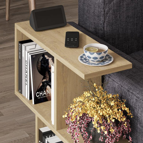 Modern S-Shaped Coffee Table – Oak Finish - Karrari