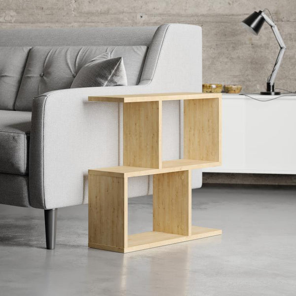 Modern S-Shaped Coffee Table – Oak Finish - Karrari