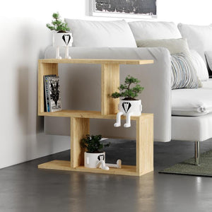 Modern S-Shaped Coffee Table – Oak Finish - Karrari