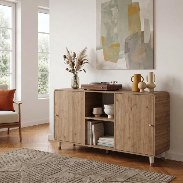 DORO Sideboard with 2 Doors & Open Shelves