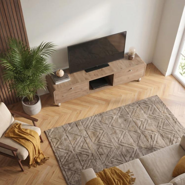 DORO Tv Unit with 2 Drop-Down Doors & Open Shelf