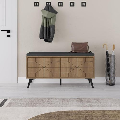 Wood & Metal Shoe Storage Bench
