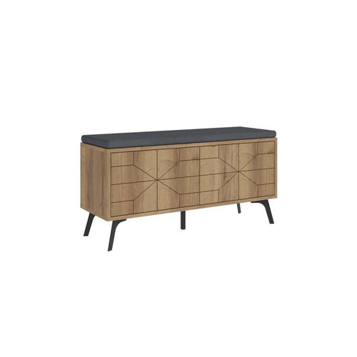 Wood & Metal Shoe Storage Bench