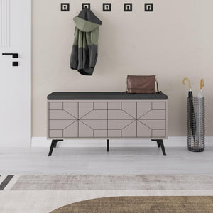Wood & Metal Shoe Storage Bench