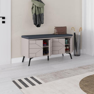 Wood & Metal Shoe Storage Bench