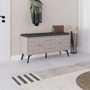 Wood & Metal Shoe Storage Bench