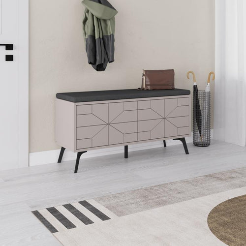 Wood & Metal Shoe Storage Bench