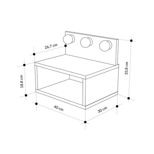 TREO WALL MOUNTED NIGHTSTAND - Karrari