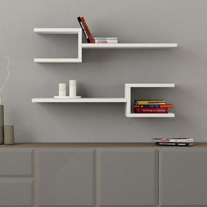 Geometric Floating Wall Shelves - Set of 2