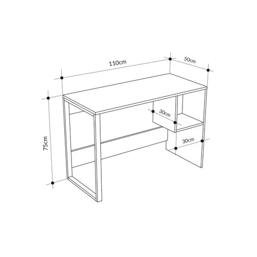 MODEL Desk with Open Storage Shelf