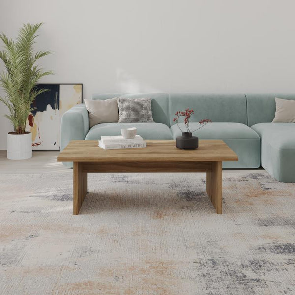 LOANA COFFEE TABLE WITH TWO PIECES TOP PANEL DEEP OUD - Karrari