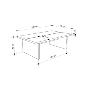 LOANA COFFEE TABLE WITH TWO PIECES TOP PANEL DEEP OUD - Karrari