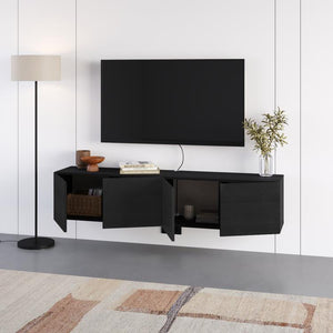 COMBE TV WALL MOUNTED 180 CM BLACK WOOD - Karrari
