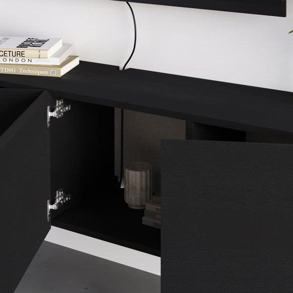 COMBE TV WALL MOUNTED 180 CM BLACK WOOD - Karrari