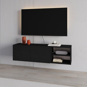 CONRAD TV STAND BLACK WOOD - Karrari