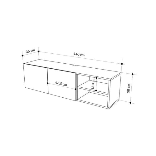 CONRAD TV STAND BLACK WOOD - Karrari